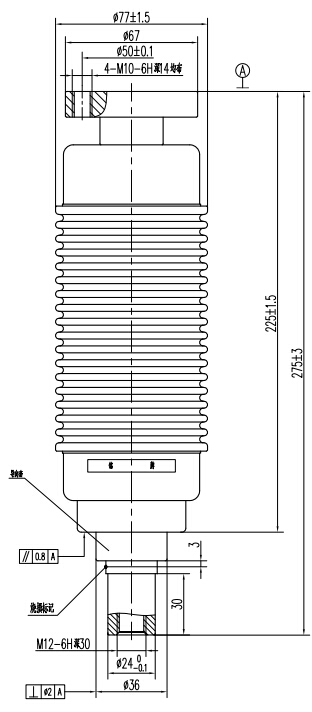 TD314Y戶(hù)內(nèi)斷路器用真空滅弧室結(jié)構(gòu)圖