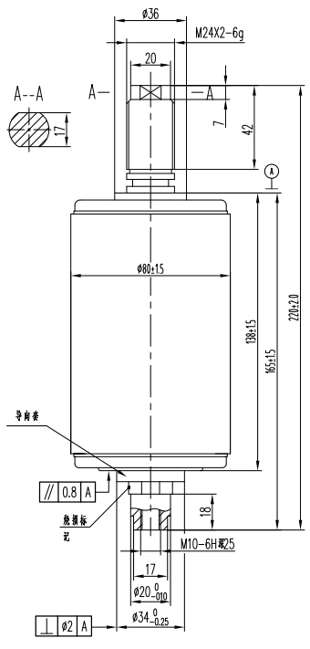 TD314B戶(hù)外斷路器用真空滅弧室結(jié)構(gòu)圖